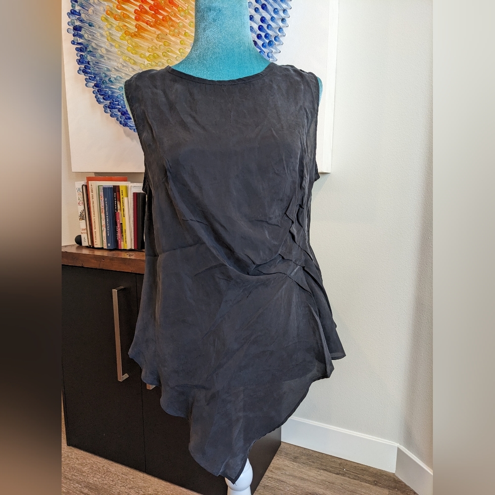Zara black silk blouse